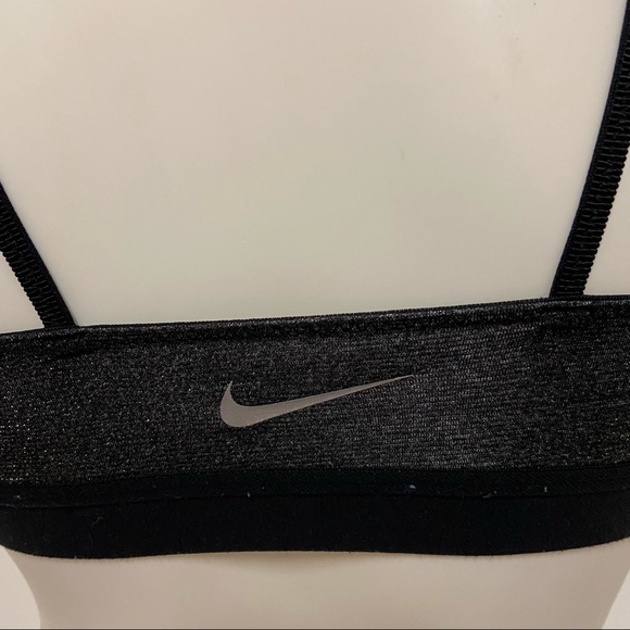 NIKE Dri-Fit Gray Black Metallic Sports Bra Size S - Picture 4 of 5